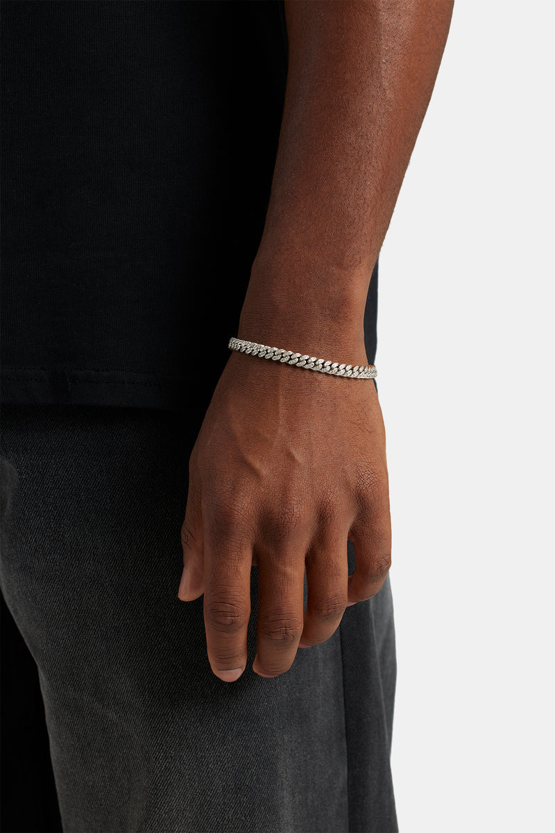 Icy Cuban Link Bracelet - 5mm (Silver)