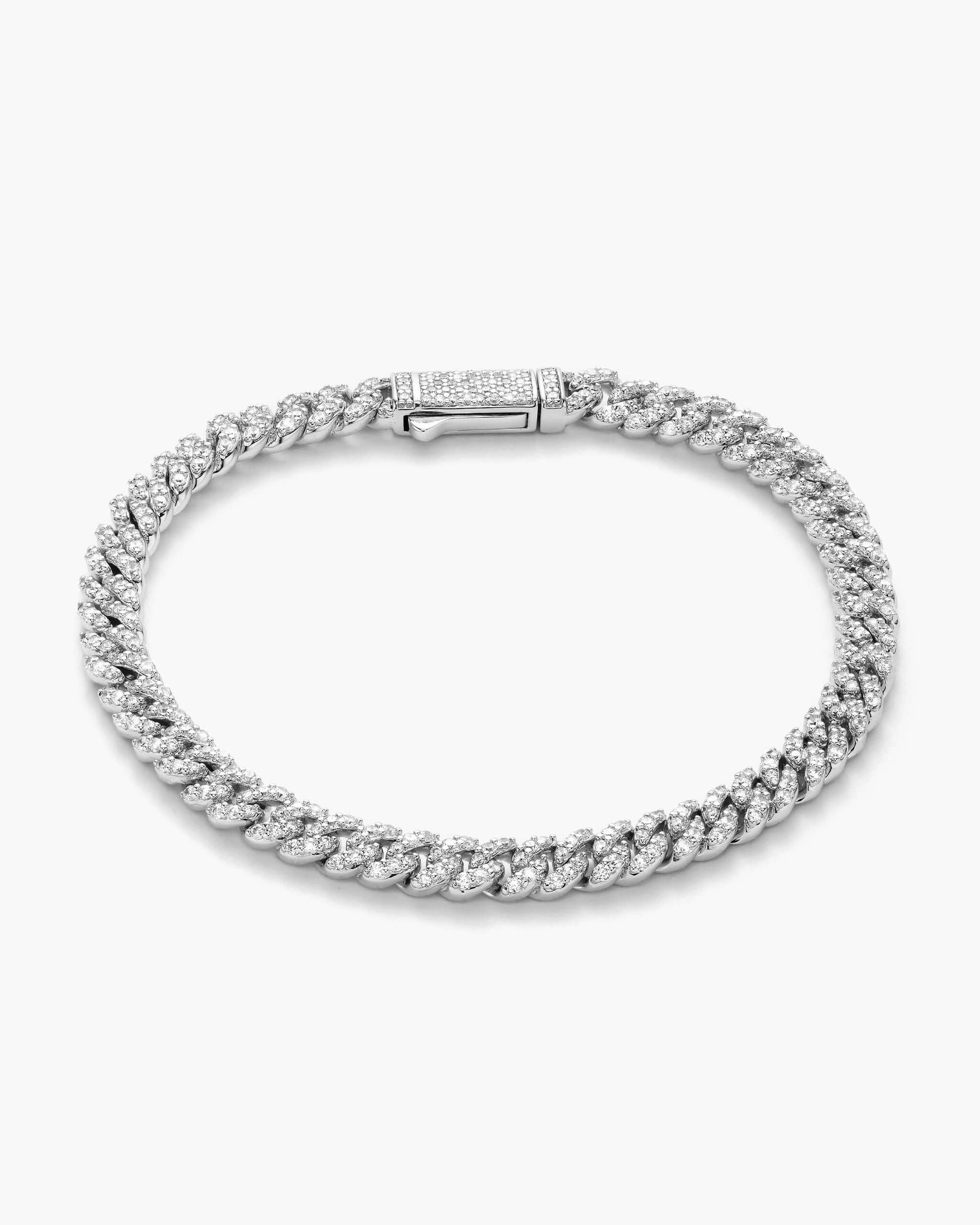 Icy Cuban Link Bracelet - 5mm (Silver)